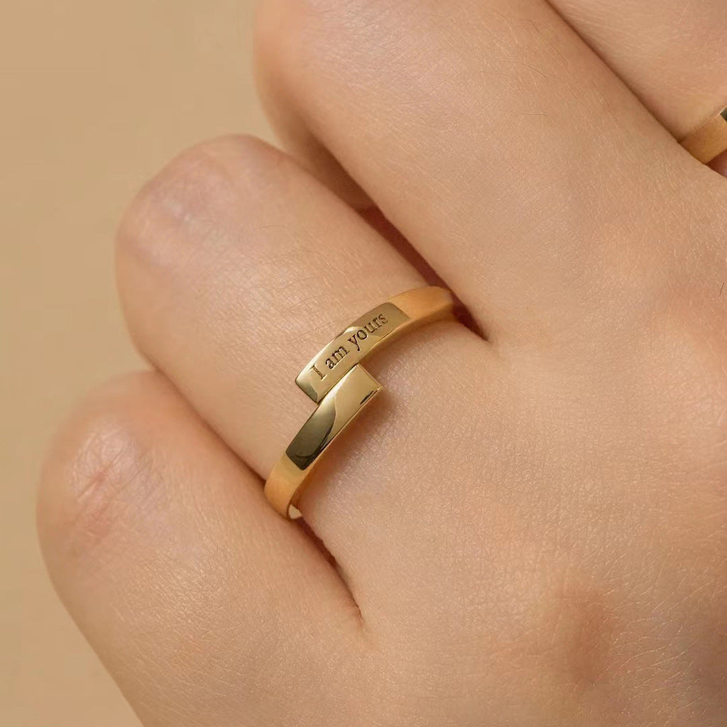 Adjustable "I Am Yours & You Are Mine" Couple's Ring Set