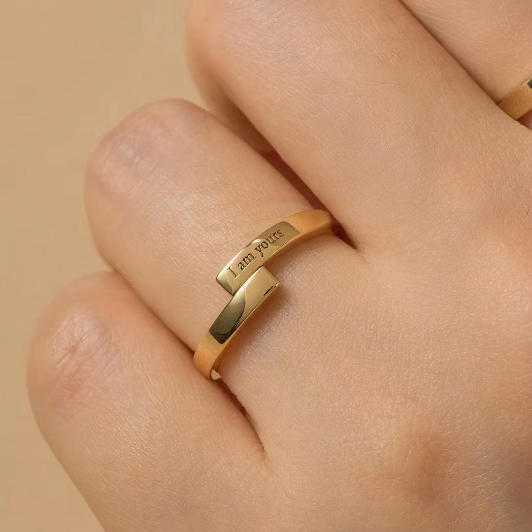 Adjustable "I Am Yours & You Are Mine" Couple's Ring Set