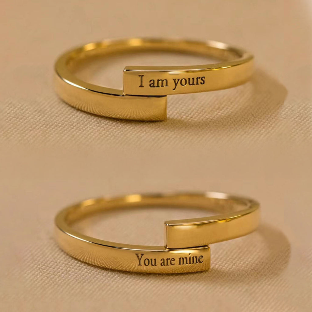 Adjustable "I Am Yours & You Are Mine" Couple's Ring Set