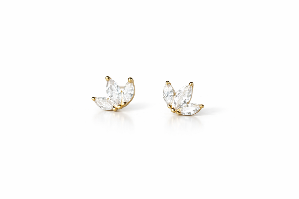 ZIRCON LEAF EARRINGS