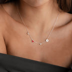INITIAL HEART NECKLACE - BIRTHSTONE & ZODIAC