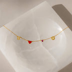 INITIAL HEART NECKLACE - BIRTHSTONE & ZODIAC