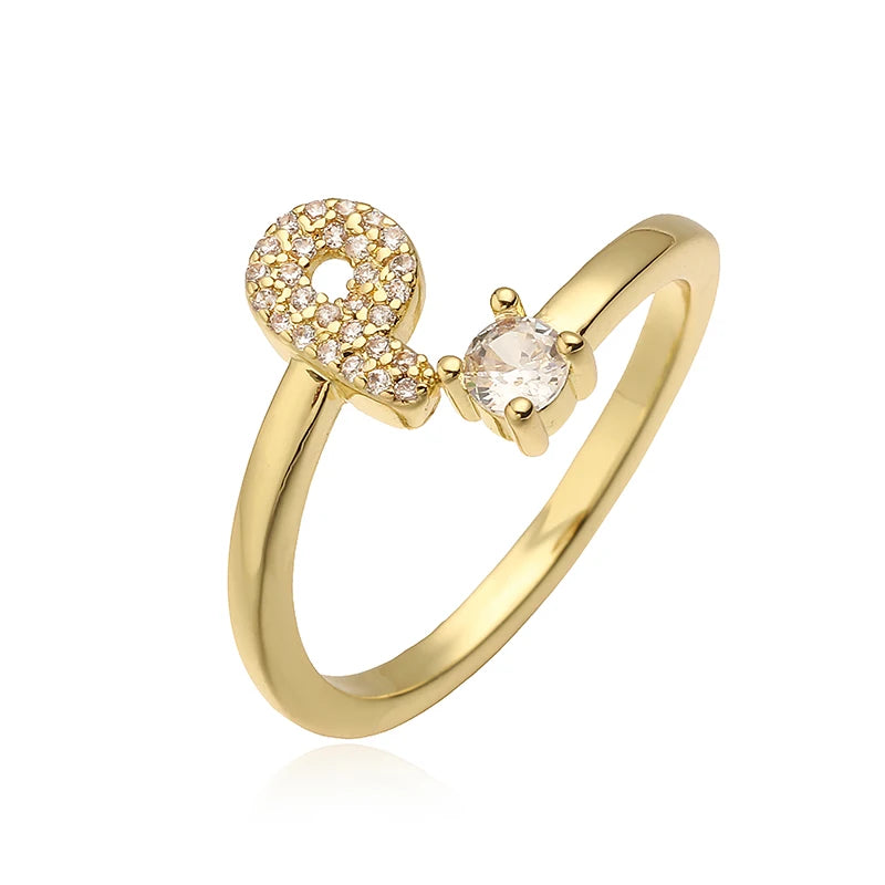 INITIAL GEMSTONE RING
