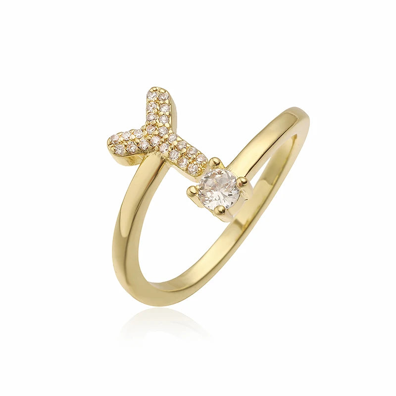 INITIAL GEMSTONE RING