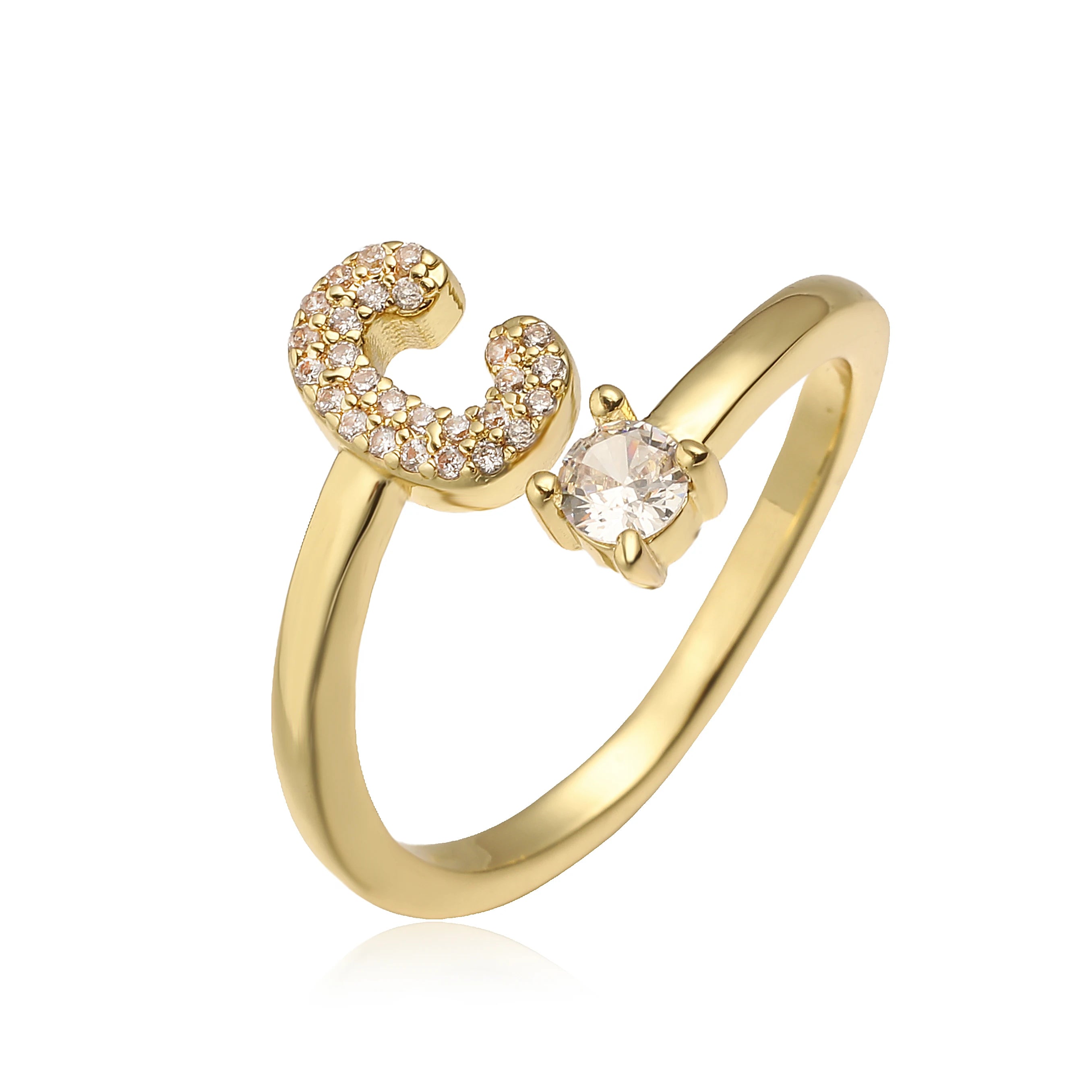 INITIAL GEMSTONE RING